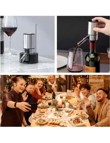Elektryczny Napowietrzacz do wina AERATOR Nalewak Dozownik do Wina Inox