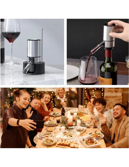 Elektryczny Napowietrzacz do wina AERATOR Nalewak Dozownik do Wina Inox