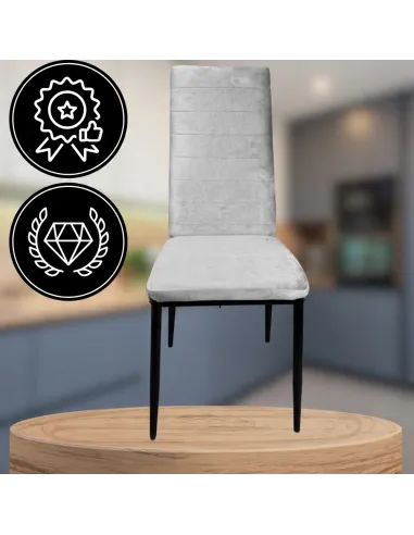 4x KRZESŁO SZARE TAPICEROWANE VELVET WELUR KRZESŁA SALON TRUSTRUP