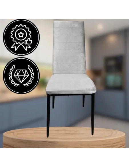 4x KRZESŁO SZARE TAPICEROWANE VELVET WELUR KRZESŁA SALON TRUSTRUP