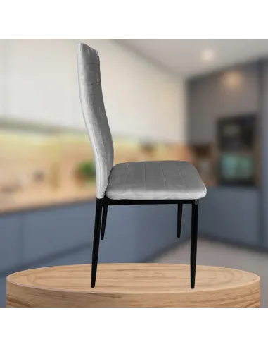 4x KRZESŁO SZARE TAPICEROWANE VELVET WELUR KRZESŁA SALON TRUSTRUP