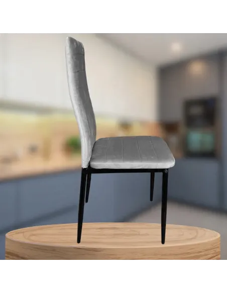 4x KRZESŁO SZARE TAPICEROWANE VELVET WELUR KRZESŁA SALON TRUSTRUP