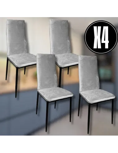 4x KRZESŁO SZARE TAPICEROWANE VELVET WELUR KRZESŁA SALON TRUSTRUP