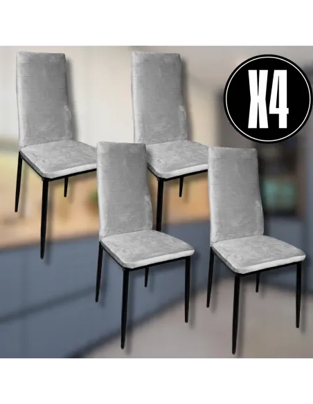 4x KRZESŁO SZARE TAPICEROWANE VELVET WELUR KRZESŁA SALON TRUSTRUP