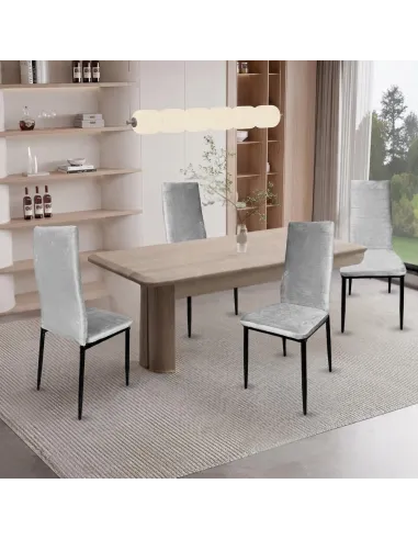 4x KRZESŁO SZARE TAPICEROWANE VELVET WELUR KRZESŁA SALON TRUSTRUP