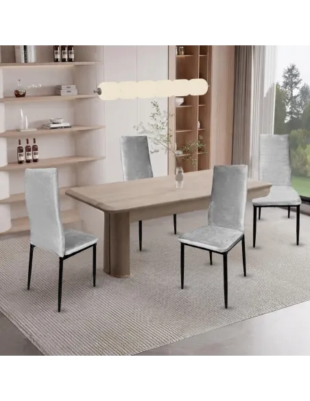 4x KRZESŁO SZARE TAPICEROWANE VELVET WELUR KRZESŁA SALON TRUSTRUP