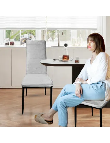4x KRZESŁO SZARE TAPICEROWANE VELVET WELUR KRZESŁA SALON TRUSTRUP