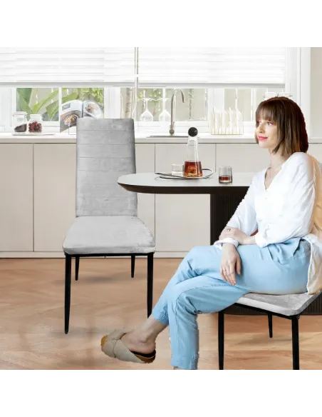 4x KRZESŁO SZARE TAPICEROWANE VELVET WELUR KRZESŁA SALON TRUSTRUP