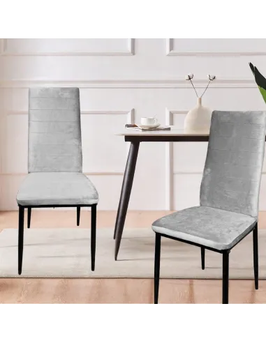 4x KRZESŁO SZARE TAPICEROWANE VELVET WELUR KRZESŁA SALON TRUSTRUP