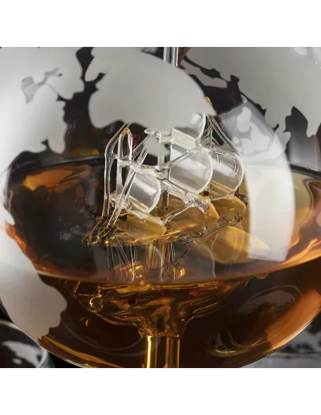 Zestaw do Whisky Koniaku Decanter KARAFKA Globus +4 Szklanki + Kostki