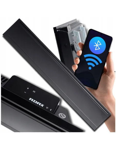 Szklany Grzejnik Konwektorowy Ścienny ADAX 1000W L Energooszczędny WiFi BT