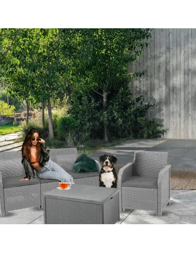 Allibert by Keter Sanremo dla 5 osób Meble Ogrodowe na Taras Balkon Szary