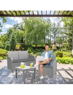 Allibert by Keter Sanremo dla 4 osób Meble Ogrodowe na Taras Balkon Szary 2