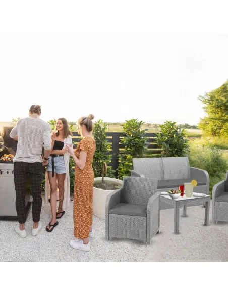 Allibert by Keter Sanremo dla 4 osób Meble Ogrodowe na Taras Balkon Szary