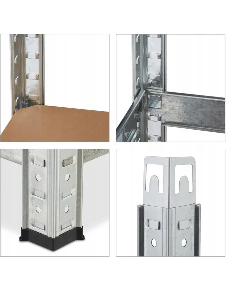 REGAŁ METALOWY MAGAZYNOWY GARAŻOWY Do PIWNICY 180x160x60cm UDZWIG 1000kg