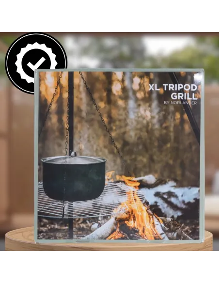 TRÓJNÓG Palenisko Duży GRILL Ogniskowy Ogrodowy Wiszący BBQ Ruszt 2w1