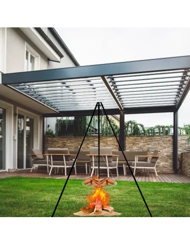 TRÓJNÓG Palenisko Duży GRILL Ogniskowy Ogrodowy Wiszący BBQ Ruszt 2w1