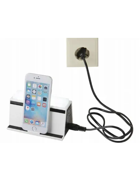 LAMPKA NOCNA LED + ŁADOWARKA INDUKCYJNA + 4x USB