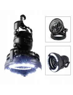 WIATRAK Wentylator Na Baterie z LAMPĄ LED Kemping