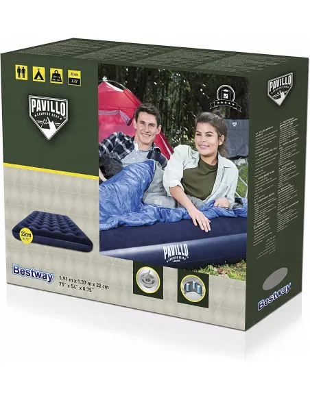 MATERAC DMUCHANY WELUROWY ŁÓŻKO BESTWAY 185x76cm