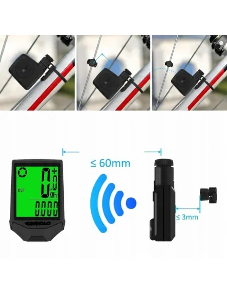 LICZNIK ROWEROWY Bezprzewodowy WYŚWIETLACZ LCD