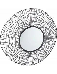 LUSTRO OKRĄGŁE ŚCIENNE ZAWIESZANE CZARNE 94cm