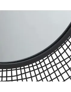 LUSTRO OKRĄGŁE ŚCIENNE ZAWIESZANE CZARNE 94cm 2