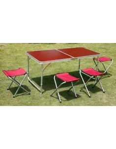 Stół STOLIK TURYSTYCZNY Składany Camping Kempingowy 120x60cm+ 4Stołki 2