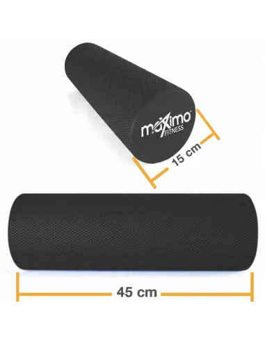 WAŁEK z WYPUSTKAMI ROLLER DO MASAŻU FITNESS JOGA DUŻY 45x15CM Czarny