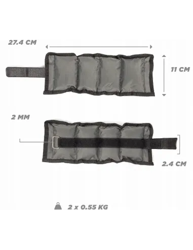 OBCIĄŻNIKI NA NADGARSTKI RĘCE KOSTKI NOGI CIĘŻARKI 2 x 550G REGULOWANE