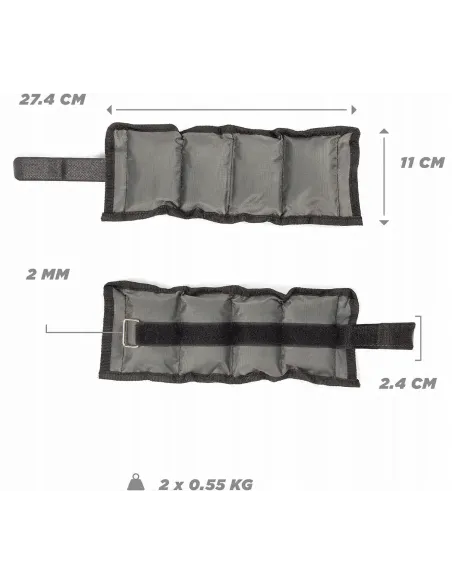 OBCIĄŻNIKI NA NADGARSTKI RĘCE KOSTKI NOGI CIĘŻARKI 2 x 550G REGULOWANE
