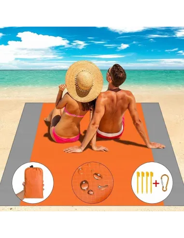 POMARAŃCZOWY KOC MATA PLAŻOWA 210x200 Piknikowa Kempingowa + Pokrowiec
