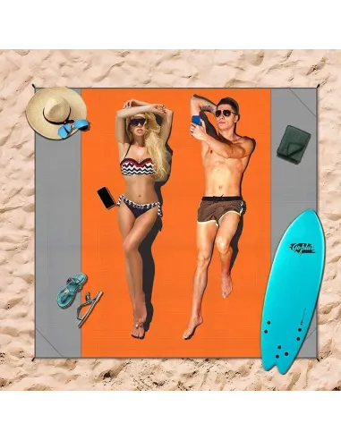 POMARAŃCZOWY KOC MATA PLAŻOWA 210x200 Piknikowa Kempingowa + Pokrowiec