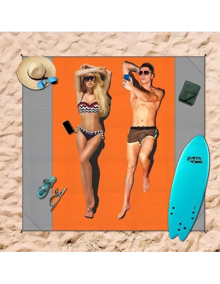 POMARAŃCZOWY KOC MATA PLAŻOWA 210x200 Piknikowa Kempingowa + Pokrowiec
