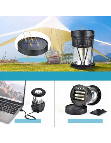 Lampa KEMPINGOWA Turystyczna 3w1 Solarna Powerbank LATARNIA