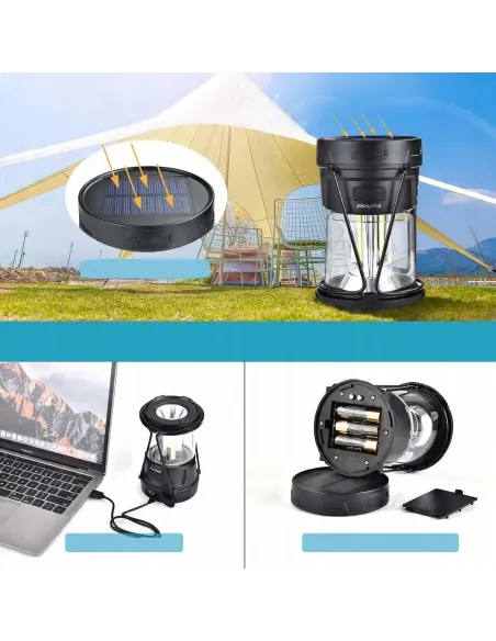 Lampa KEMPINGOWA Turystyczna 3w1 Solarna Powerbank LATARNIA