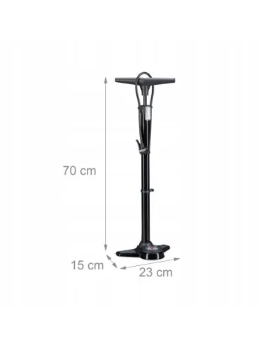 POMPKA ROWEROWA Z MANOMETREM NOŻNA SAMOCHODOWA MANOMETR 14bar Wąż 98cm