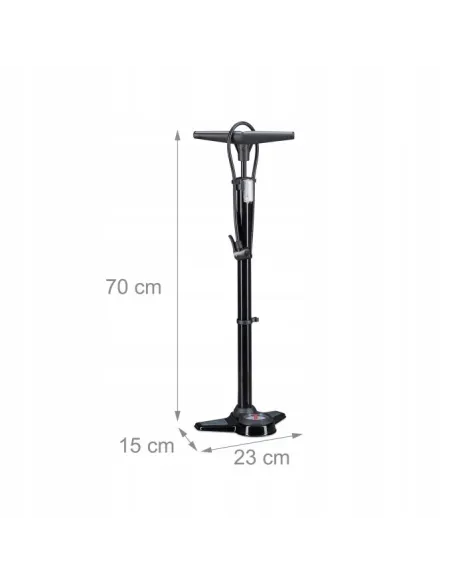 POMPKA ROWEROWA Z MANOMETREM NOŻNA SAMOCHODOWA MANOMETR 14bar Wąż 98cm