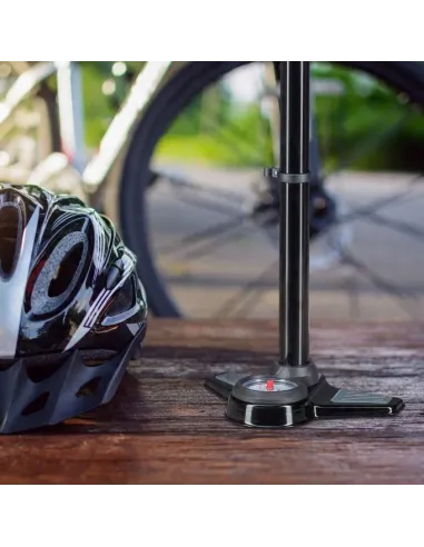 POMPKA ROWEROWA Z MANOMETREM NOŻNA SAMOCHODOWA MANOMETR 14bar Wąż 98cm