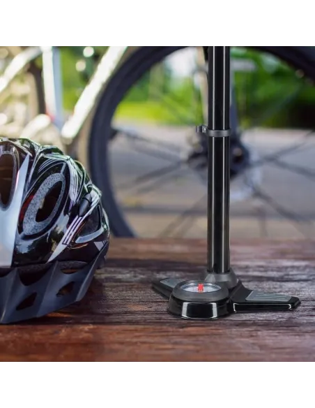 POMPKA ROWEROWA Z MANOMETREM NOŻNA SAMOCHODOWA MANOMETR 14bar Wąż 98cm