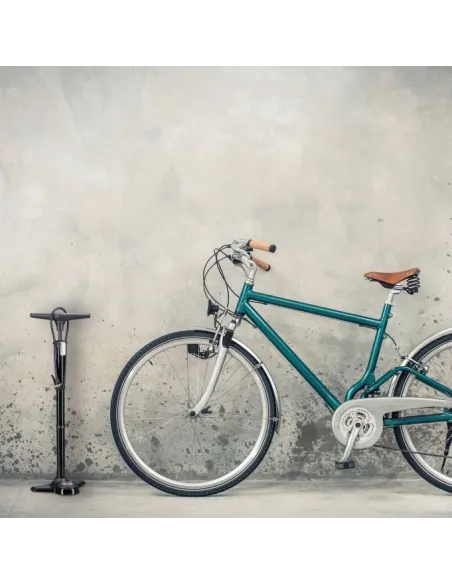 POMPKA ROWEROWA Z MANOMETREM NOŻNA SAMOCHODOWA MANOMETR 14bar Wąż 98cm