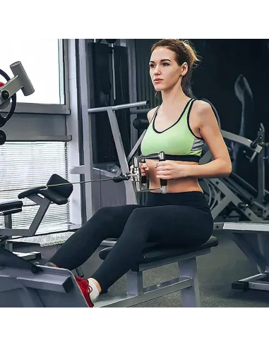 Podwójny Uchwyt do Wyciągu atlasu trójkątny podwójny ryflowany STAL triceps