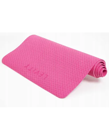 MATA GIMNASTYCZNA DO ĆWICZEŃ JOGI PILATESU FITNESS LEVITY Sort/Rose 6mm