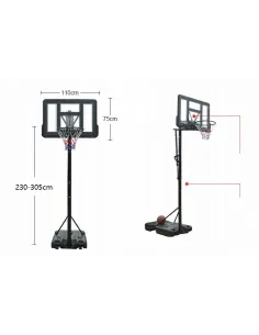 KOSZ DO KOSZYKÓWKI ZESTAW REGULOWANY KOSZ 305 cm HEAVY PŁYNNA REGULACJA 2