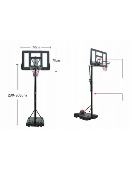 KOSZ DO KOSZYKÓWKI ZESTAW REGULOWANY KOSZ 305 cm HEAVY PŁYNNA REGULACJA