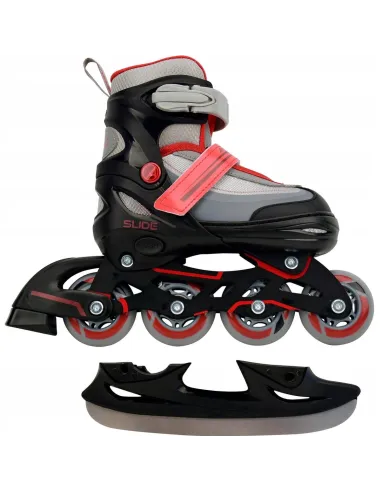 Regulowane ŁYŻWOROLKI Rolki Łyżwy 2w1 AMIGO 30-33 ABEC7 Czerwone