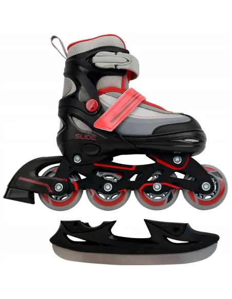 Regulowane ŁYŻWOROLKI Rolki Łyżwy 2w1 AMIGO 30-33 ABEC7 Czerwone