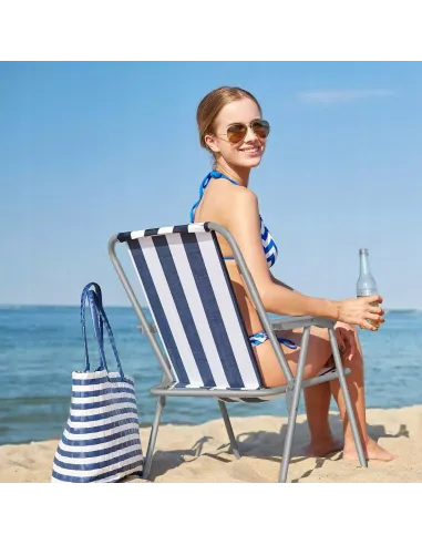 KRZESŁO TURYSTYCZNE OGRODOWE PLAŻOWE WĘDKARSKIE SKŁADANE NIEBIESKIE FOTEL