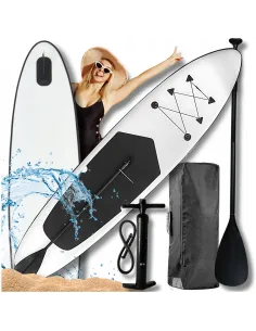 DESKA SUP 300cm Pompowana Wiosło Paddleboard ZESTAW Biało-Czarna