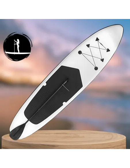 DESKA SUP 300cm Pompowana Wiosło Paddleboard ZESTAW Biało-Czarna